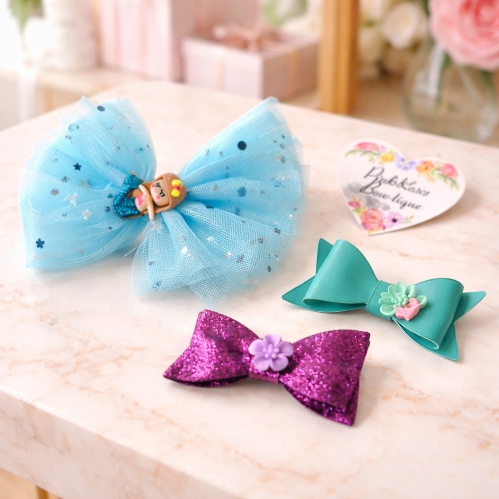 Nwt handmade new bows clips baby girls toddler hair